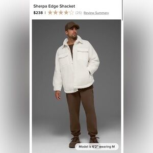 ALO Yoga Men's Cream Sherpa Jacket